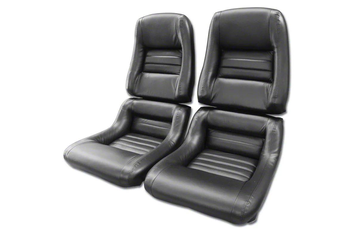 CA Ecklers 1979 1982 Corvette Seat Covers Driver Black Leather And