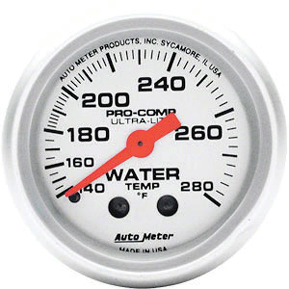 Auto Meter Ecklers Ultra Lite Series 2 1 16 Inch Water Temperature