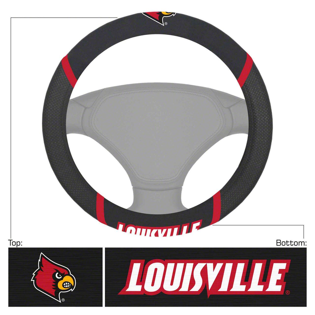 Ecklers Steering Wheel Cover With University Of Louisville Logo Black