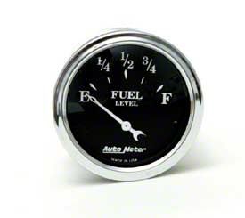 Auto Meter Ecklers Old Tyme Black Series 2 1 16 Inch Fuel Level Gauge