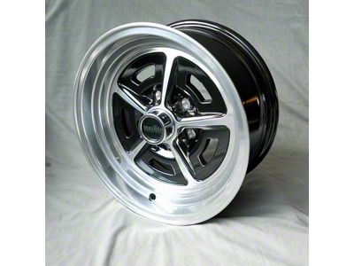 Magnum 500 Style Black/Diamond Cut Wheel; 15x7; -5mm Offset (70-81 Camaro)