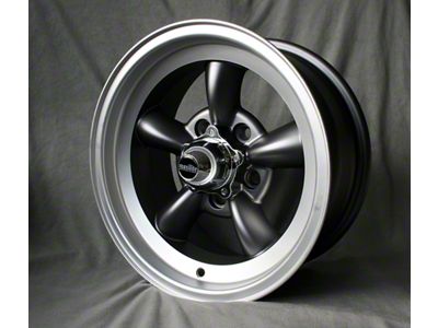 Torque Thrust Style Anthracite/Diamond Cut Wheel; 15x7; -5mm Offset (70-81 Camaro)