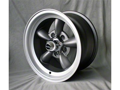 Torque Thrust Style Anthracite/Diamond Cut Wheel; 15x8; 0mm Offset (70-81 Camaro)