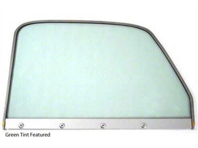 1947-1950 Chevy-GMC Truck Door Glass Assembly With Chrome Frame-Green Tinted Glass, Right