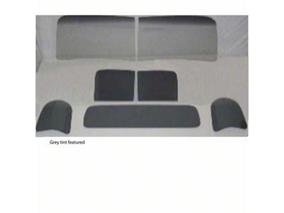 1947-1950 Chevy-GMC Truck Glass Kit-Two Piece Windshield, Small Rear Glass, Green Tint With Shade