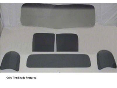 1947-1950 Chevy-GMC Truck Glass Kit-One Piece V-Bend Windshield Small Rear Glass, Green Tint With Shade Band