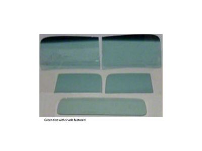 1947-1950 Chevy-GMC Truck Glass Kit-Two Piece Windshield, Standard Rear Glass, Green Tint With Shade Band