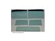 1947-1950 Chevy-GMC Truck Glass Kit-Two Piece Windshield, Standard Rear Glass, Green Tint With Shade Band