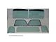 1947-1950 Chevy-GMC Truck Glass Kit-Two Piece Windshield, With Small Rear Glass And Assembled Door Glasses-Black Frames, Green Tint