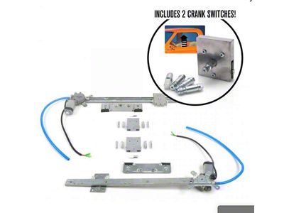 1947-1987 Chevy-GMC Truck Power Window Conversion For Models With Flat Glass, Billet Power Cranks