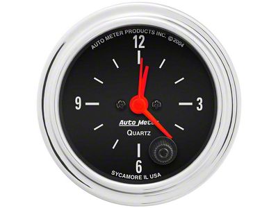 Auto Meter Traditional Chrome Series 2-1/16-Inch 12-Hour Clock