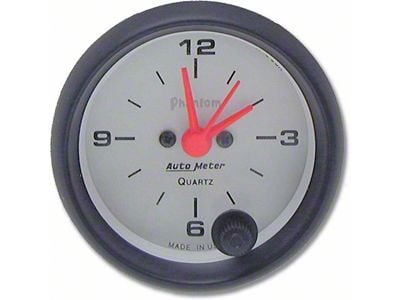 Auto Meter Phantom Series 2-1/16-Inch 12-Hour Clock