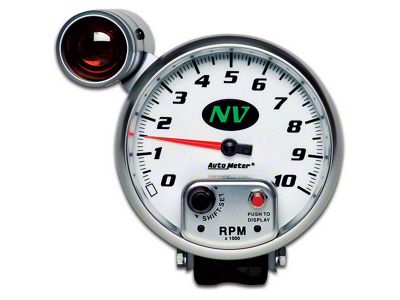 Auto Meter NV Series 5-Inch Pedestal Tachometer with Shift Light; 0-10000 RPM