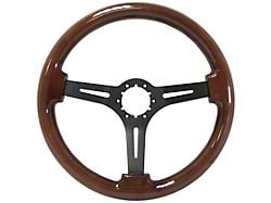 VSW Steering Wheel, Mahogany w/Black Spokes,67-82