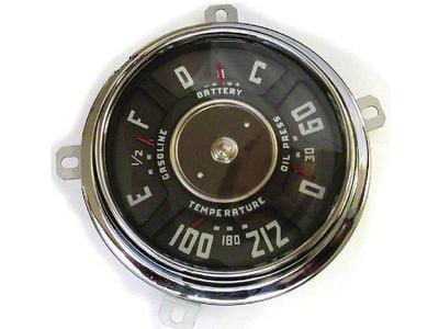 1947-49 Chevy Truck Dash Gauge Cluster 6-Cylinder- 212d Temperature Gauge