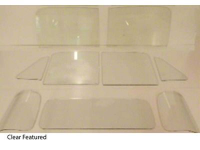 1951-1953 Chevy-GMC Truck Glass Kit-Two Piece Windshield, Small Rear Glass, Green Tint