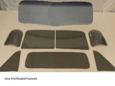 1951-1953 Chevy-GMC Truck Glass Kit, V-Bend Windshield. Small Rear Glass, Green Tint With Shade Band