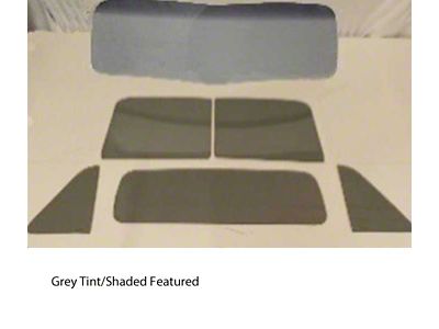 1951-1953 Chevy-GMC Truck Glass Kit, V-Bend Windshield. Standard Rear Glass, Green Tint With Shade Band