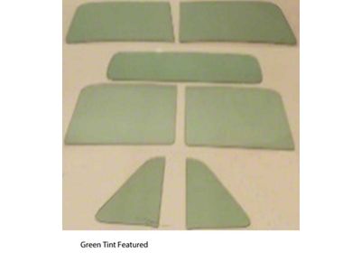 1951-1953 Chevy-GMC Truck Glass Kit-Two Piece Windshield Standard Rear Glass, Green Tint With Shade Band