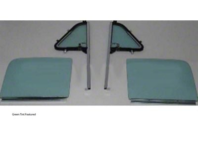 1951-1953 Chevy-GMC Truck Side Window Kit With Assembled Vent Post Assemblies And Door Glasses, Grey Tint