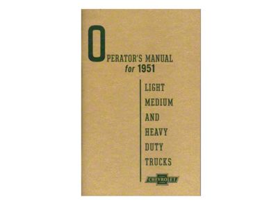 1951 Chevy Truck Owners Manual