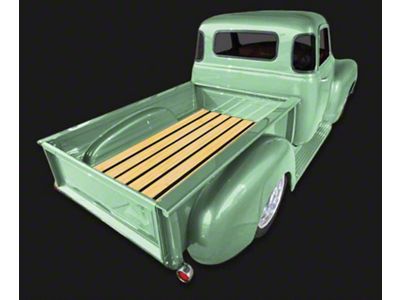 1951L-1953 Chevy-GMC Long Stepside Bed In A Box Kit With Unfinished Pine, Plain Steel Strips And Zinc Coated Hardware