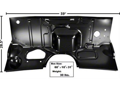 1953-1955 Ford Pickup Truck Firewall - 1-piece - With Heater Hole