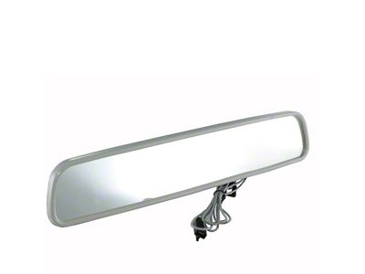 1953-1982 Corvette Premier Quality Products, 10 Inside Rear View Mirror with Map Light, Silver