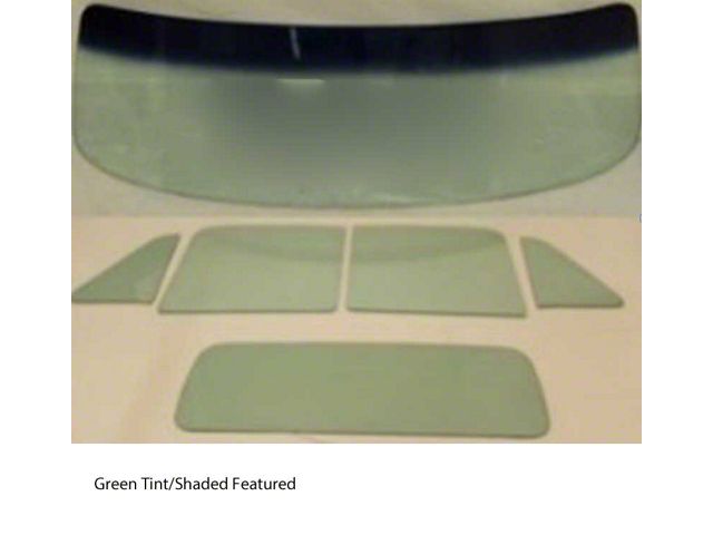 1954 Chevy-GMC Truck Glass Kit, Standard Back Glass-Green Tint With Shade Band