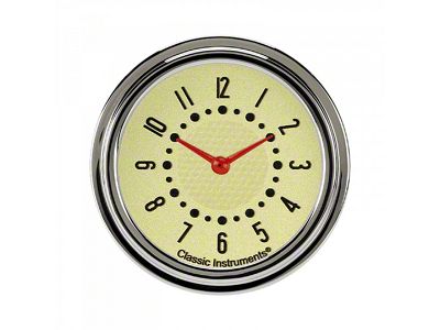 Classic Instruments 1955-1956 Chevy Classic Instruments Clock Bel Era 3 Tan, 2 5/8