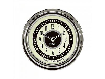 Classic Instruments 1955-1956 Chevy Classic Instruments Clock Nostalgia VT, 2 5/8