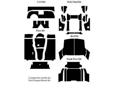 1955-1956 Ford Thunderbird Insulation Kits, Master Kit, 6 Kits