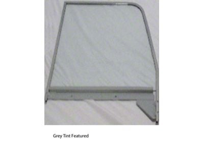 1955-1959 Chevy-GMC Truck Door Glass Assembly With Chrome Frame-Green Tinted Glass, Left