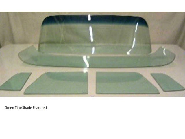 1955-1959 Chevy-GMC Truck Glass Kit, Deluxe/Large Back Glass-Green With Shade Band