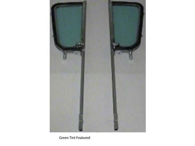 1955-1959 Chevy-GMC Truck Vent Window And Post Assemblies, Chrome Posts-Green Tint