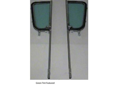 1955-1959 Chevy-GMC Truck Vent Window And Post Assemblies, Chrome Posts-Grey Tint