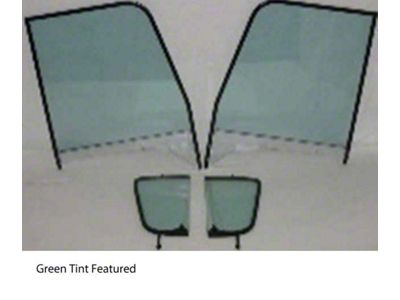 1955-1959 Chevy-GMC Truck Side Window Kit With Assembled Vent And Door Glasses, Black Frames-Grey Tint