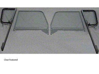 1955-1959 Chevy-GMC Truck Side Window Kit With Assembled Vent Post Assemblies And Door Glasses, Chrome Frames-Green Tint