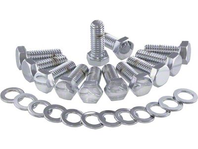 Intake Manifold Bolt Kit, Chrome, Small Blk, 1955-86Early