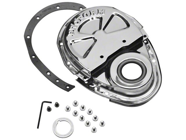 1955-1991 Chrome 2-Piece Small Block Timing Chain Cover