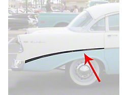 1956 Chevy Bel Air 4-Door Sedan Or Wagon Rear Quarter Panel Molding Right Show Quality