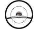 15-Inch Steering Wheel; Black with Chrome Horn Ring (1957 150, 210, Bel Air, Nomad)