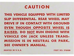 1957-63 Positraction Warning Sheet