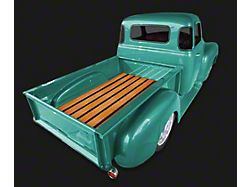 1958-1959 Chevy-GMC Short Fleetside Bed In A Box Kit With Unfinished Red Oak, Polished Stainless Steel Strips And Polished Stainless Steel Hardware