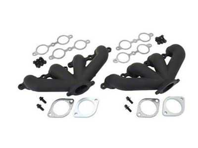 196-1974 Nova Center Dump Cast Iron LS Exhaust Manifolds, Black