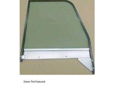 1960-1963 Chevy-GMC Truck Door Glass Assembly With Black Frame-Green Tint Glass, Left