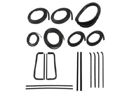 1960-1963 Chevy-GMC Truck Complete Weatherstrip Seal Kit - Models With Out Weatherstrip Trim Groove And Metal Framed Door Glass, Push-On Door Seals