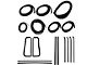 1960-1963 Chevy-GMC Truck Complete Weatherstrip Seal Kit - Models With Out Weatherstrip Trim Groove And Metal Framed Door Glass, Push-On Door Seals