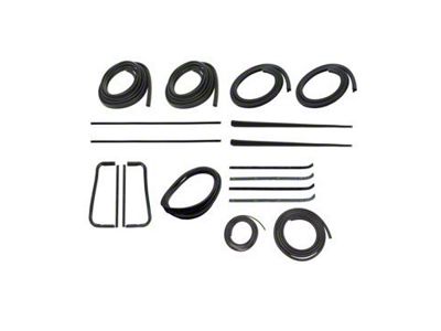 1960-1963 Chevy-GMC Truck Complete Weatherstrip Seal Kit - Models With Weatherstrip Trim Groove And Non Metal Framed Door Glass, Push On Door Seals