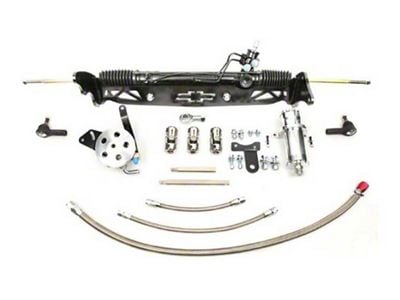 1960-1966 Chevy-GMC Truck Power Rack And Pinion Steering Kit, Drum Brakes, Double V-Belt With Ididit Steering Column, Half-Ton 2WD